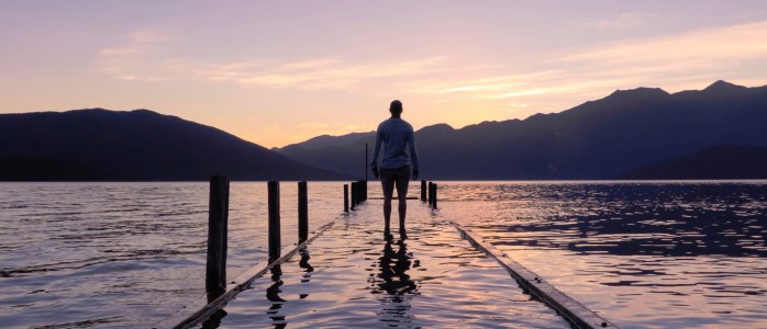 Aphantasia man on pier